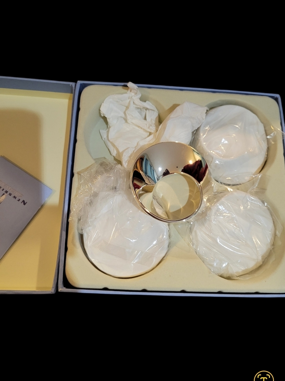 Polished Silver Ring Napkin Holder Set - Silver